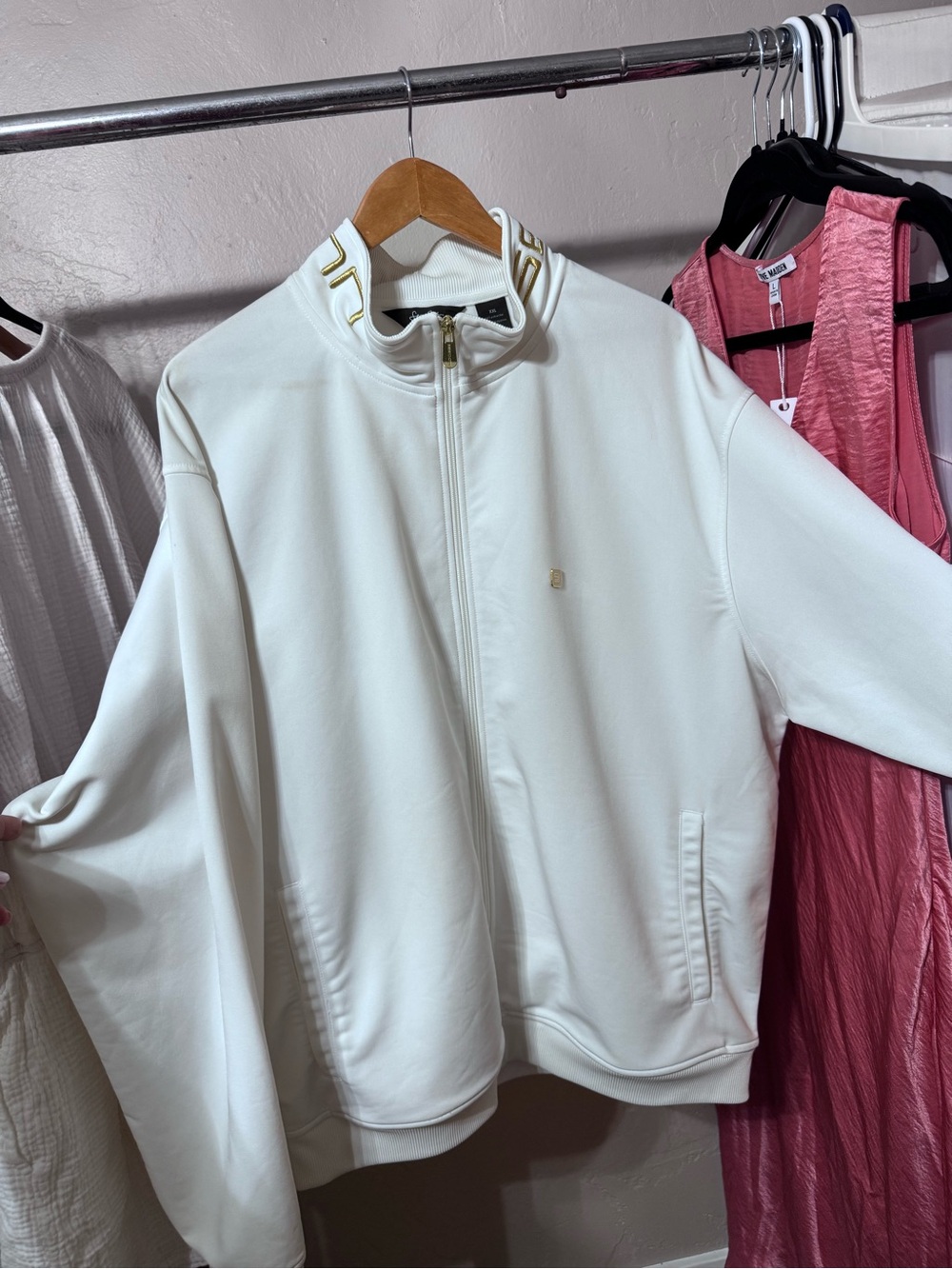 Sean John White Track Jacket with Gold Trim - Picture 8 of 9